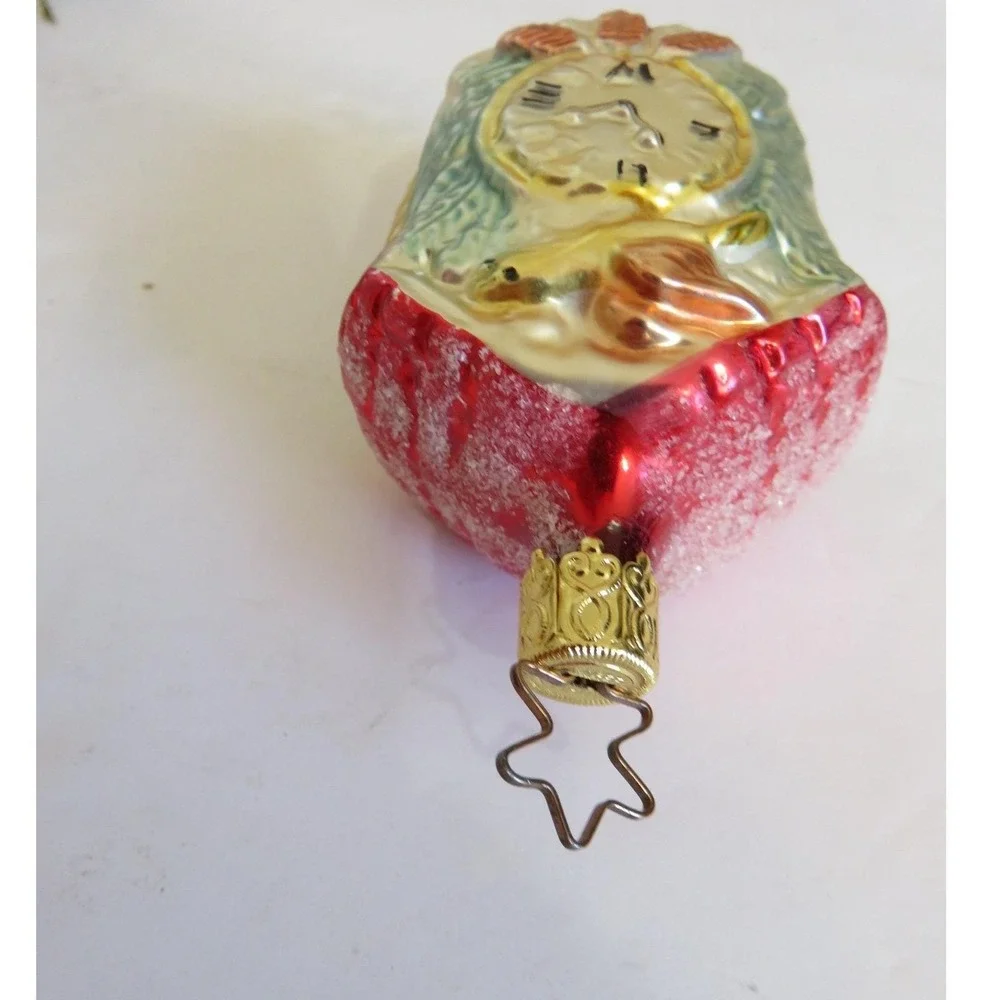 Inge Glas‎ Black Forest Cuckoo Clock Glass Christmas Ornament West Germany